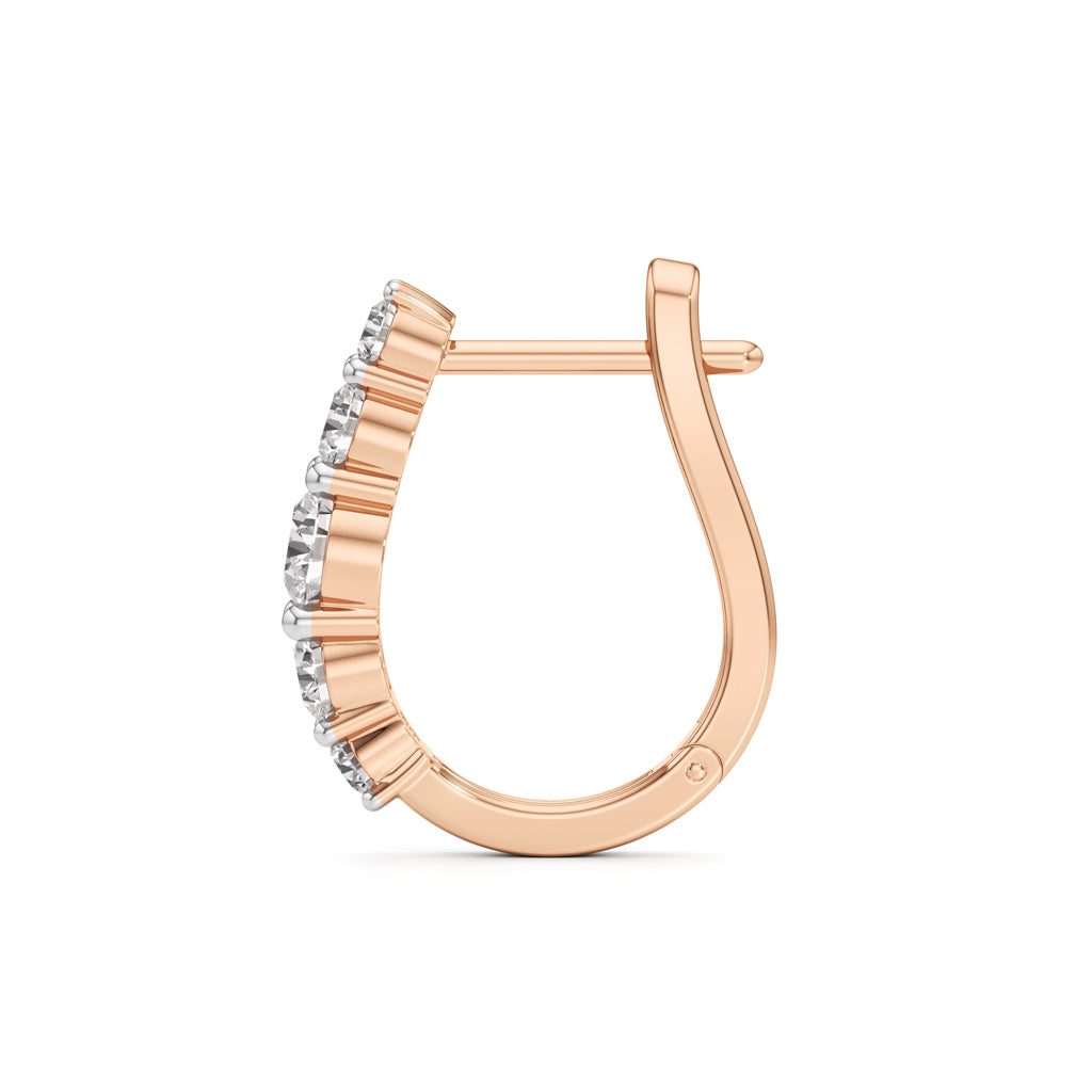 Graduated Five-Stone Diamond Huggie Earrings