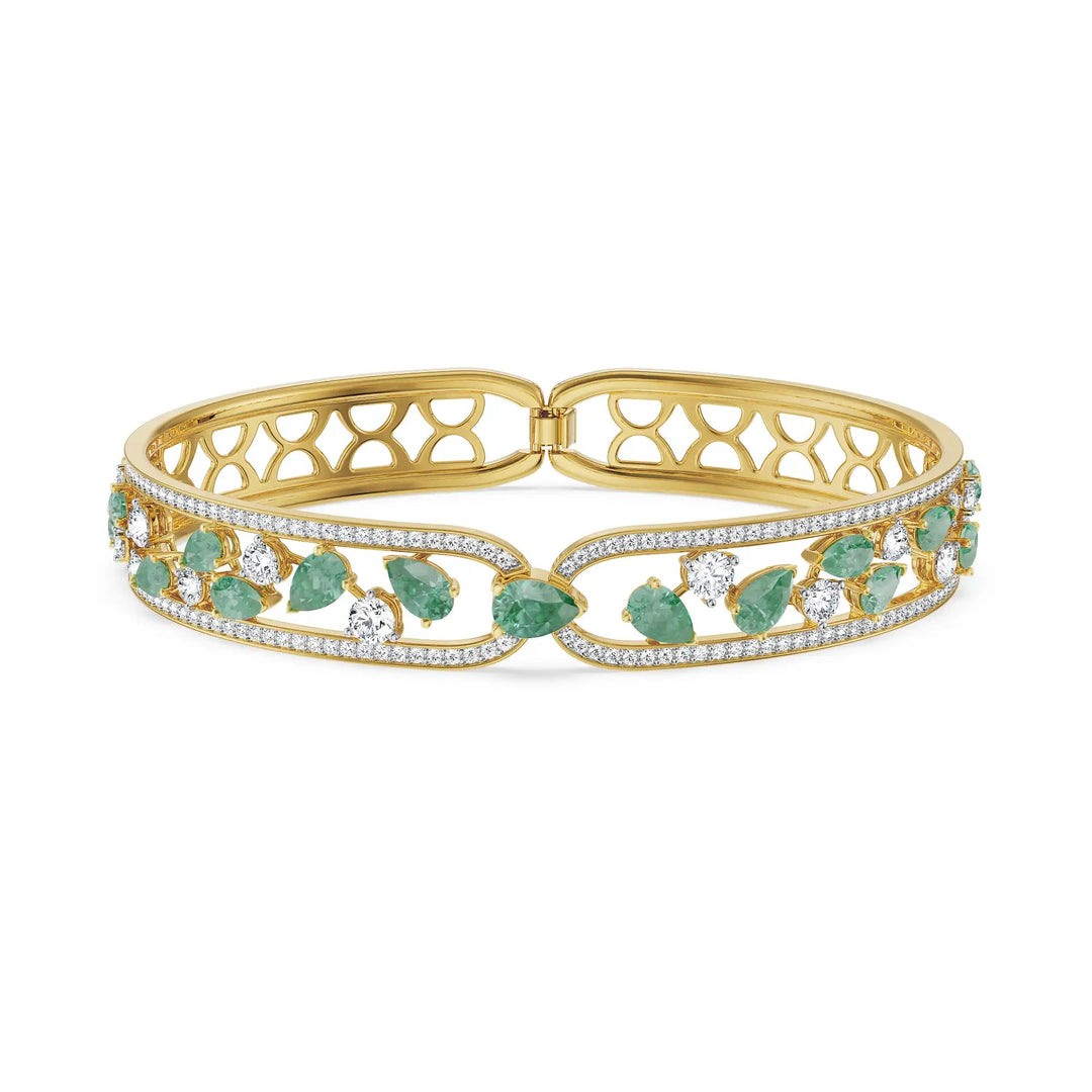 Verdant Crown Emerald Lab Diamond Bracelet