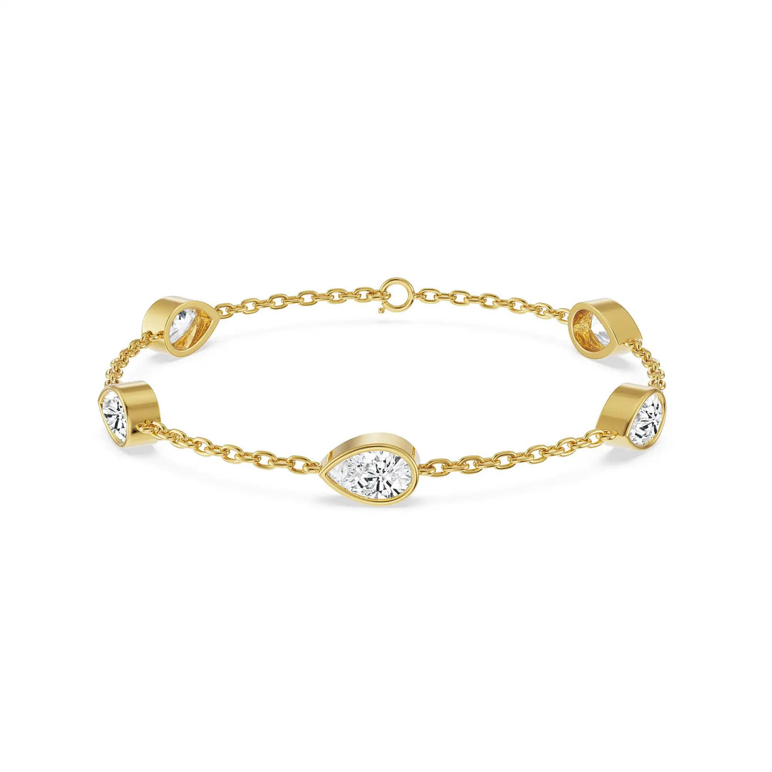 LunaDrop Bezel Pear Lab Diamond Bracelet
