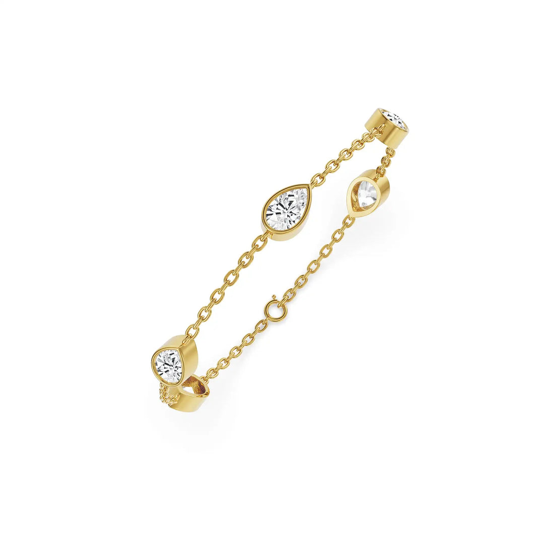 LunaDrop Bezel Pear Lab Diamond Bracelet