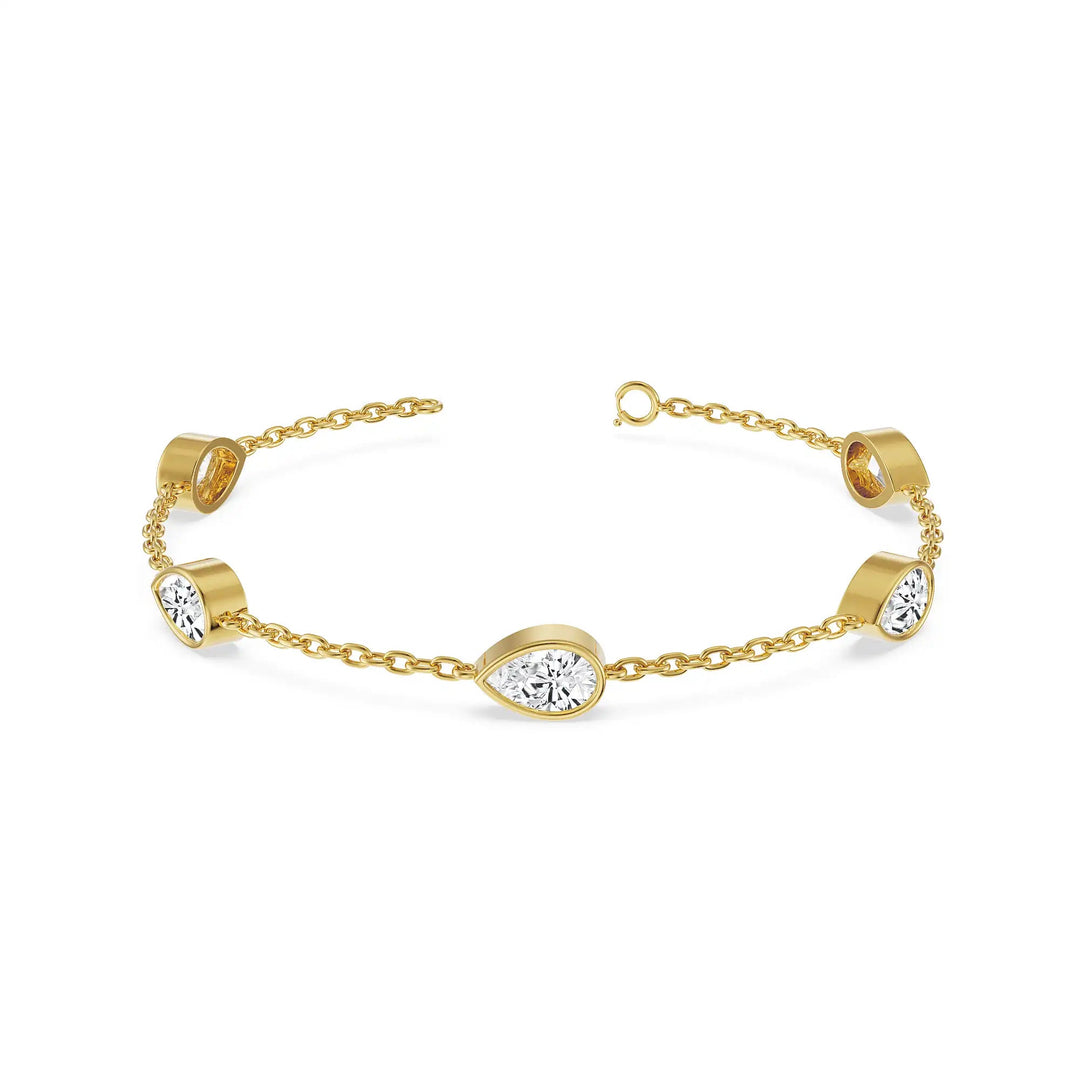LunaDrop Bezel Pear Lab Diamond Bracelet