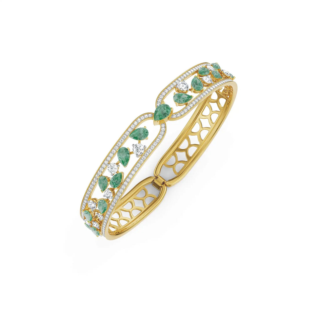 Verdant Crown Emerald Lab Diamond Bracelet