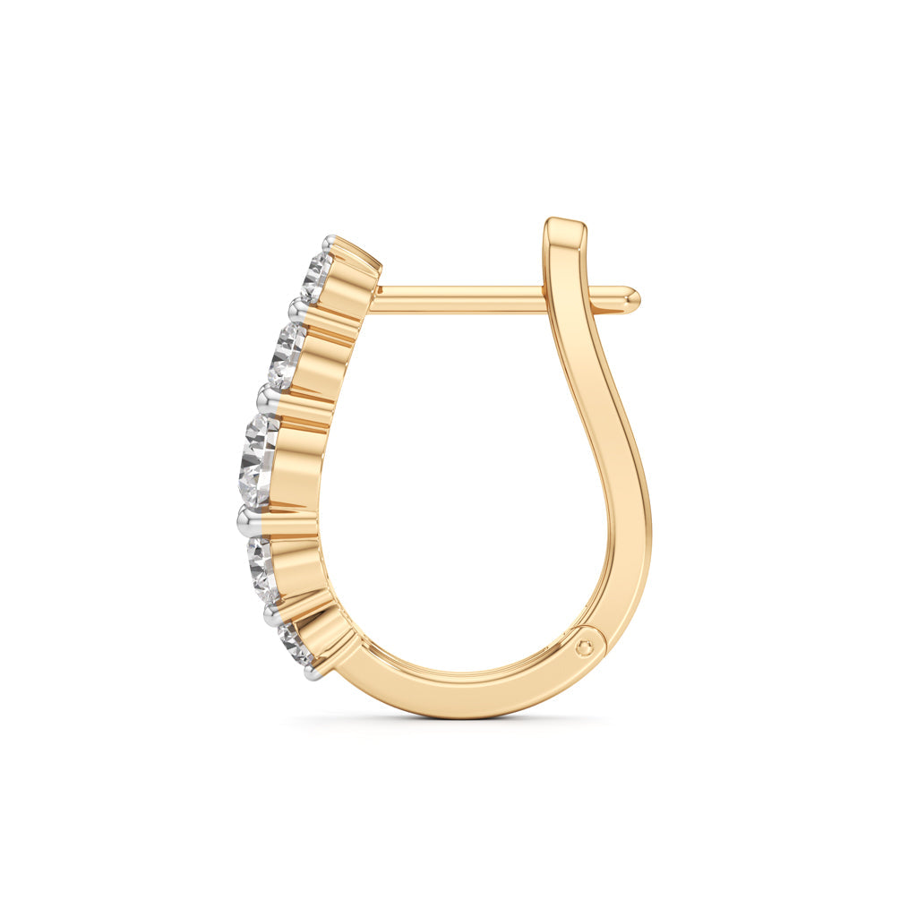 Graduated Five-Stone Diamond Huggie Earrings