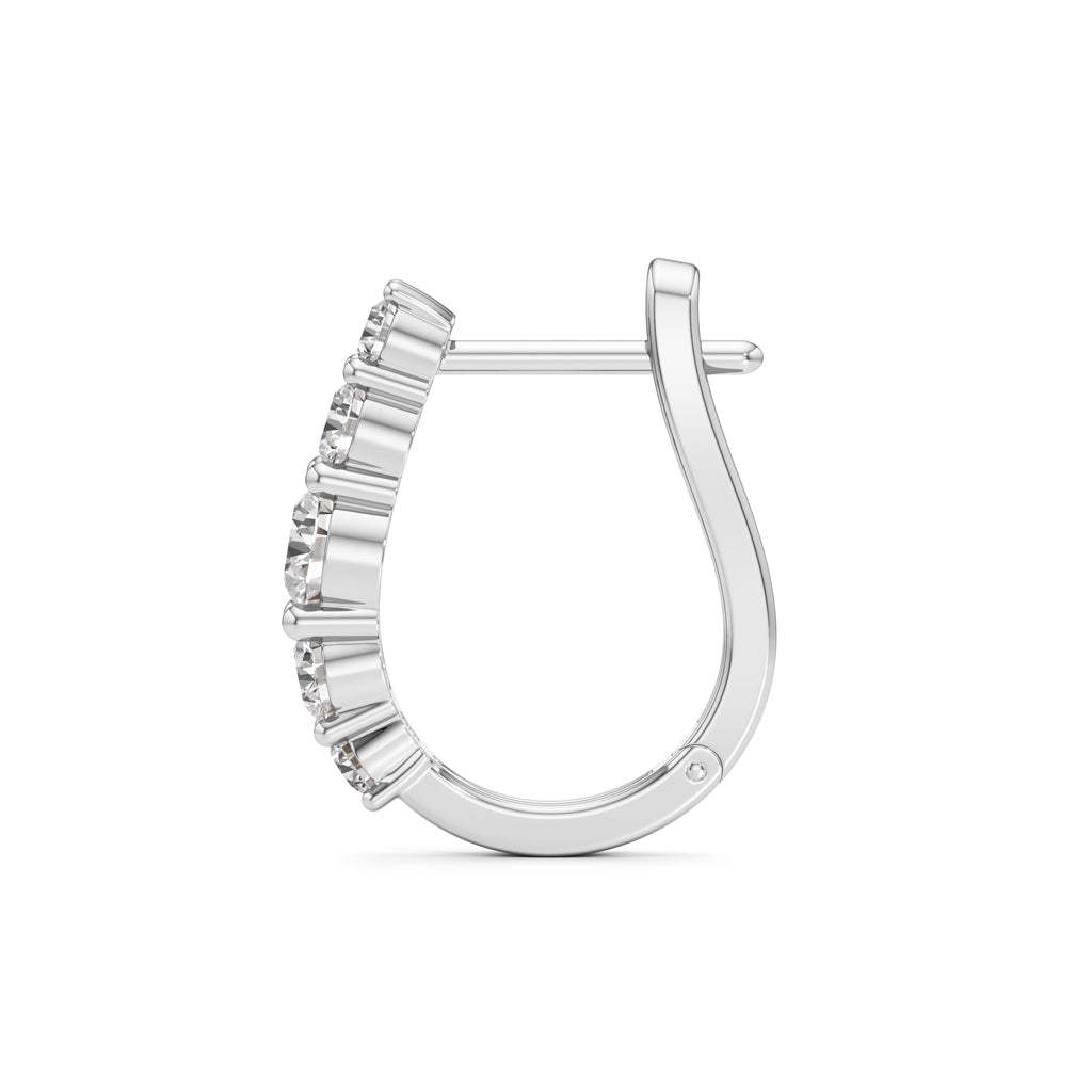 Graduated Five-Stone Diamond Huggie Earrings