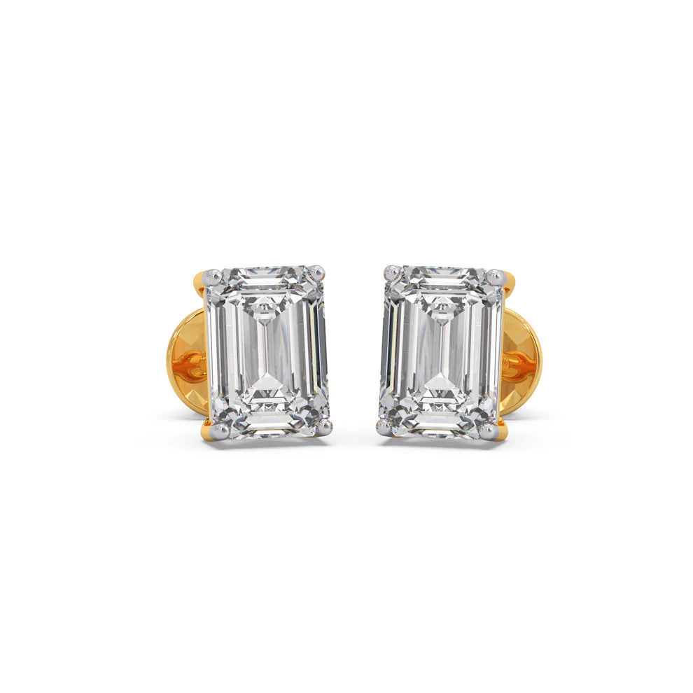 Celeste Emerald Solitaire Earrings